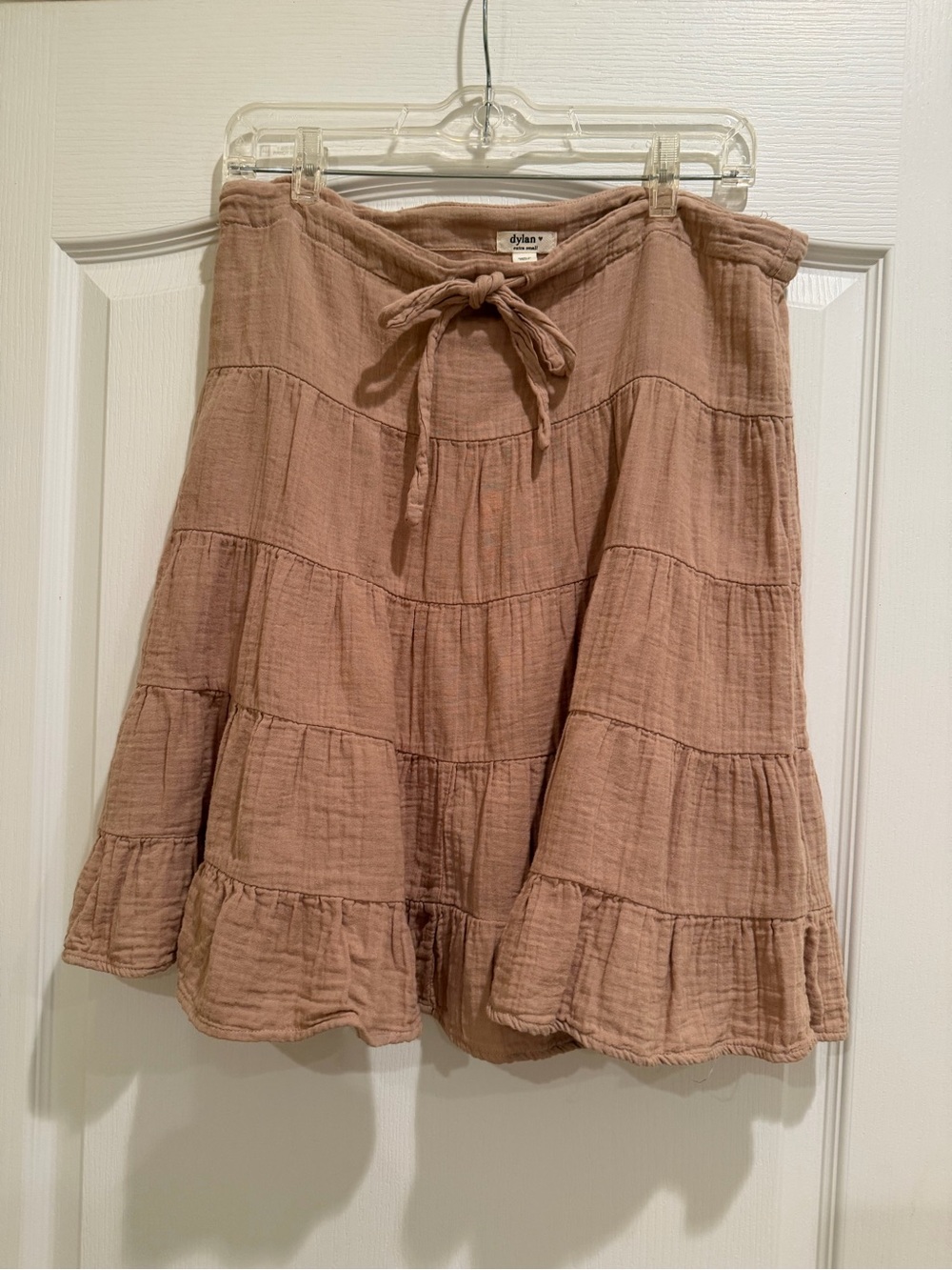 dylan Tab Tiered Cotton Gauze Skirt with Tie Waist